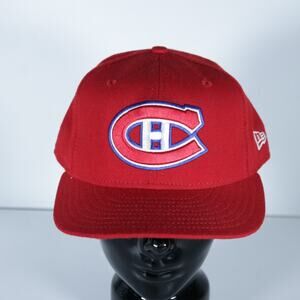 Montreal Canadiens New Era 59Fifty 5950 Fitted Hat Red Size 8 1/8 NHL Hockey